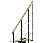 Dolle Mittelholmtreppe Boston (Breite: 74 mm, Anthrazitgrau, 1/4-gewendelt, Farbe Stufen: Buche Natur, Geschosshöhe: 228 cm - 300 cm) | BAUHAUS