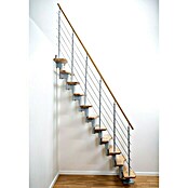 Dolle Mittelholmtreppe Basel (Breite: 64 mm, Perlgrau, Variabel, Farbe Stufen: Eiche Natur, Geschosshöhe: 222 cm - 270 cm) | BAUHAUS