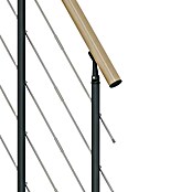 Dolle Mittelholmtreppe Basel (Breite: 64 mm, Anthrazitgrau, Variabel, Farbe Stufen: Ahorn Natur, Geschosshöhe: 222 cm - 270 cm) | BAUHAUS