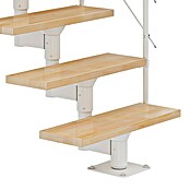 Dolle Mittelholmtreppe Boston (Breite: 74 mm, Verkehrsweiß, Gerade, Farbe Stufen: Buche Natur, Geschosshöhe: 228 cm - 300 cm) | BAUHAUS