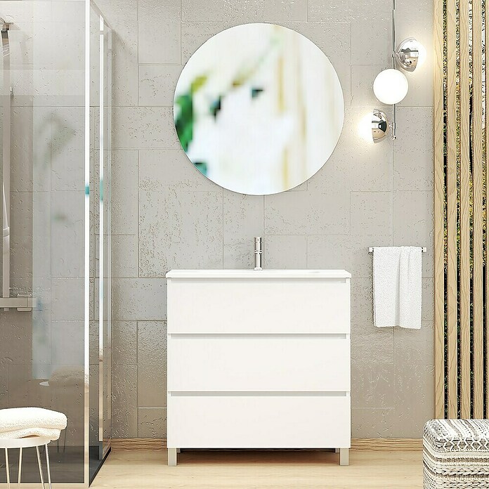 Artysan Conjunto de mueble de baño Basic 3C (Ancho: 80 cm, Blanco, Mate, 3 pzs.) | BAUHAUS