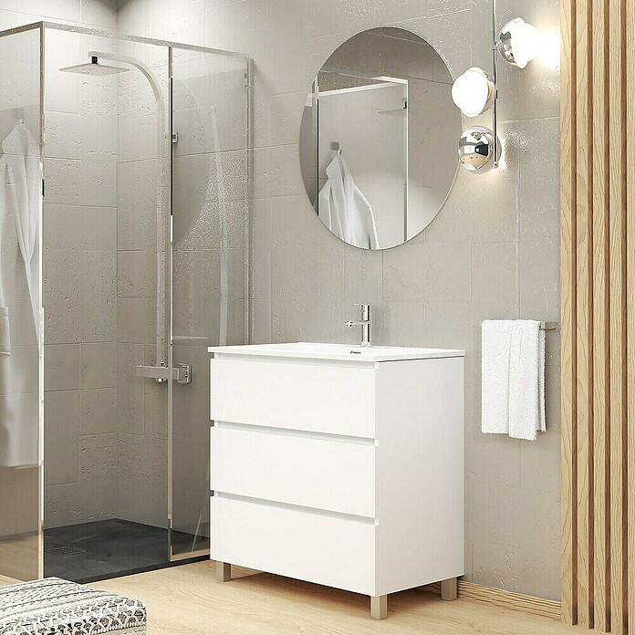 Artysan Conjunto de mueble de baño Basic 3C (Ancho: 80 cm, Blanco, Mate, 3 pzs.) | BAUHAUS