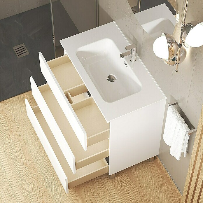Artysan Conjunto de mueble de baño Basic 3C (Ancho: 80 cm, Blanco, Mate, 3 pzs.) | BAUHAUS
