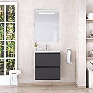 Mueble de lavabo Kenia 2C (L x An x Al: 44,6 x 70 x 64 cm, Negro, Mate)