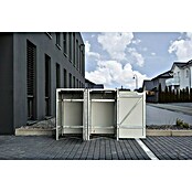 Hide Mülltonnenbox (80,7 x 139,4 x 115,2 cm, Passend für: 2 Mülltonnen 180 - 240 l, Kunststoff, Grau)