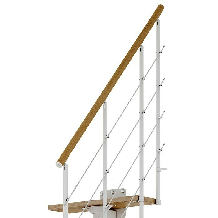 Dolle Mittelholmtreppe Boston (Breite: 74 mm, Verkehrsweiß, Gerade, Farbe Stufen: Eiche Natur, Geschosshöhe: 228 cm - 300 cm) | BAUHAUS