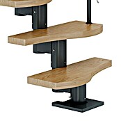 Dolle Mittelholmtreppe Basel (Breite: 64 mm, Anthrazitgrau, Variabel, Farbe Stufen: Eiche Natur, Geschosshöhe: 222 cm - 270 cm) | BAUHAUS