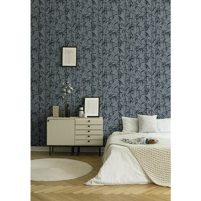 A.S. Création Michalsky 4 Vliestapete Bambus (Grau/Schwarz, Floral, 10,05 x 0,53 m) | BAUHAUS