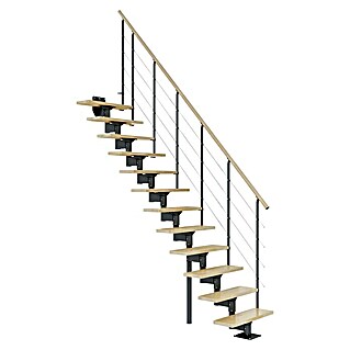 Dolle Mittelholmtreppe Boston (Breite: 74 mm, Anthrazitgrau, Gerade, Farbe Stufen: Buche Natur, Geschosshöhe: 228 cm - 300 cm)