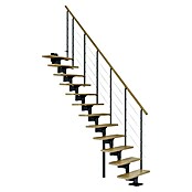 Dolle Mittelholmtreppe Boston (Breite: 74 mm, Anthrazitgrau, Gerade, Farbe Stufen: Eiche Natur, Geschosshöhe: 228 cm - 300 cm) | BAUHAUS