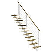 Dolle Mittelholmtreppe Boston (Breite: 74 mm, Verkehrsweiß, Gerade, Farbe Stufen: Eiche Natur, Geschosshöhe: 228 cm - 300 cm) | BAUHAUS