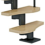 Dolle Mittelholmtreppe Basel (Breite: 64 mm, Anthrazitgrau, Variabel, Farbe Stufen: Ahorn Natur, Geschosshöhe: 222 cm - 270 cm) | BAUHAUS