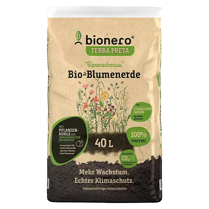 bionero Blumenerde Bienenschmaus - 40 l - Vorderansicht