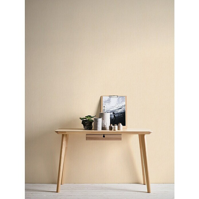 A.S. Création Hygge 2 Vliestapete Gewebestruktur (Beige, Uni, 10,05 x 0,53 m) | BAUHAUS