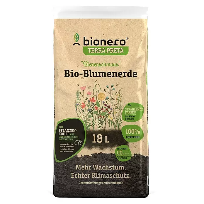 bionero Blumenerde Bienenschmaus - 18 l - Vorderansicht