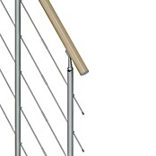 Dolle Mittelholmtreppe Basel (Breite: 64 mm, Perlgrau, Variabel, Farbe Stufen: Ahorn Natur, Geschosshöhe: 222 cm - 270 cm) | BAUHAUS