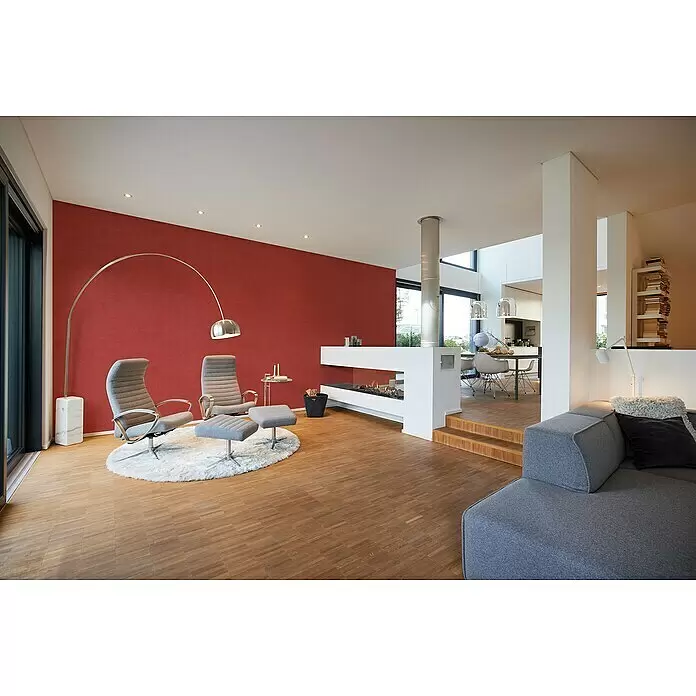A.S. Création My Home My Spa Vliestapete - Rot/Metallic, Uni, 10,05 x 0,53 m - Stimmungsaufnahme