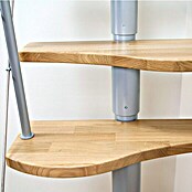 Dolle Mittelholmtreppe Basel (Breite: 64 mm, Perlgrau, Variabel, Farbe Stufen: Eiche Natur, Geschosshöhe: 222 cm - 270 cm) | BAUHAUS