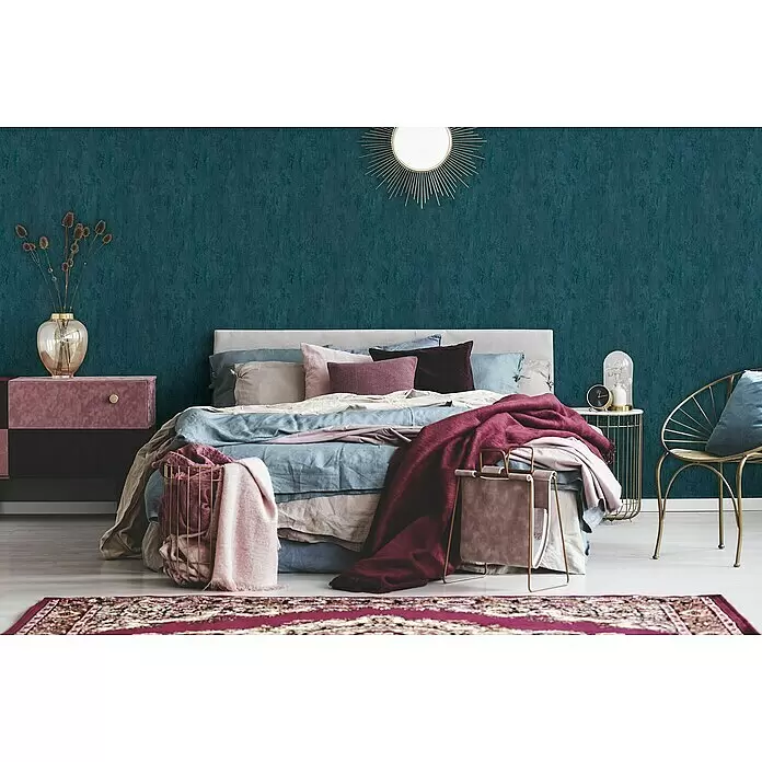 A.S. Création Trendwall 2 Vliestapete Rostoptik - Rost/Blau, Metalloptik, 10,05 x 0,53 m - Stimmungsaufnahme