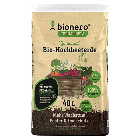 bionero Terra Preta Bio-Hochbeeterde Gemüse satt