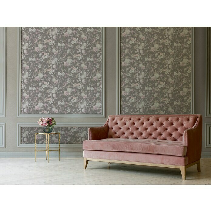 AS Creation Mata Hari Vliestapete Blumen (Rosa/Beige, Floral, 10,05 x 0,53 m) | BAUHAUS