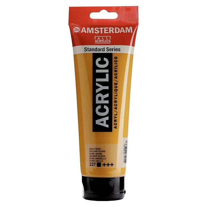 Talens Amsterdam Pintura acrílica Standard - Ocre Amarillo, 250 ml, Tubo, Brillante - Un tubo de Amsterdam Standard Series Pintura acrílica en ocre amarillo, ideal para artistas y aficionados que buscan un color de alta calidad.