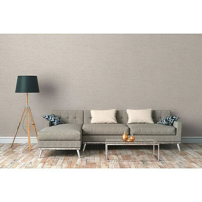 A.S. Création Desert Lodge Vliestapete GewebestrukturBeige, Uni, 10,05 x 0,53 m