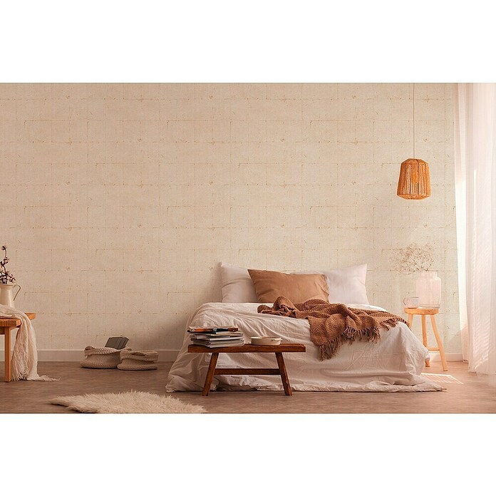 A.S. Création Desert Lodge Vliestapete Krakelee-Fliese (Beige, Fliesenoptik, 10,05 x 0,53 m) | BAUHAUS