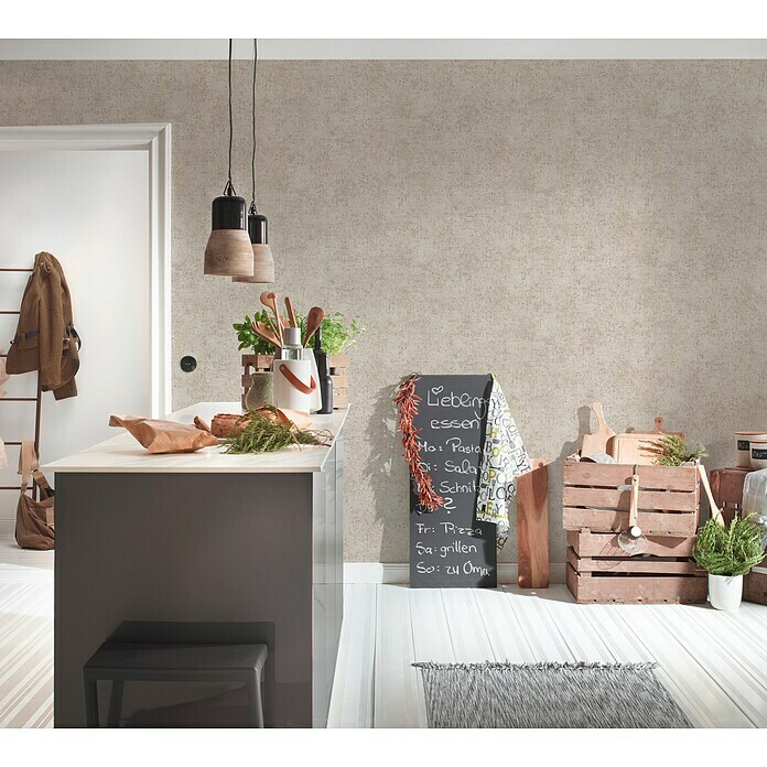 AS Creation Trendwall 2 Vliestapete (Lebendiges Beige, Uni, 10,05 x 0,53 m) | BAUHAUS