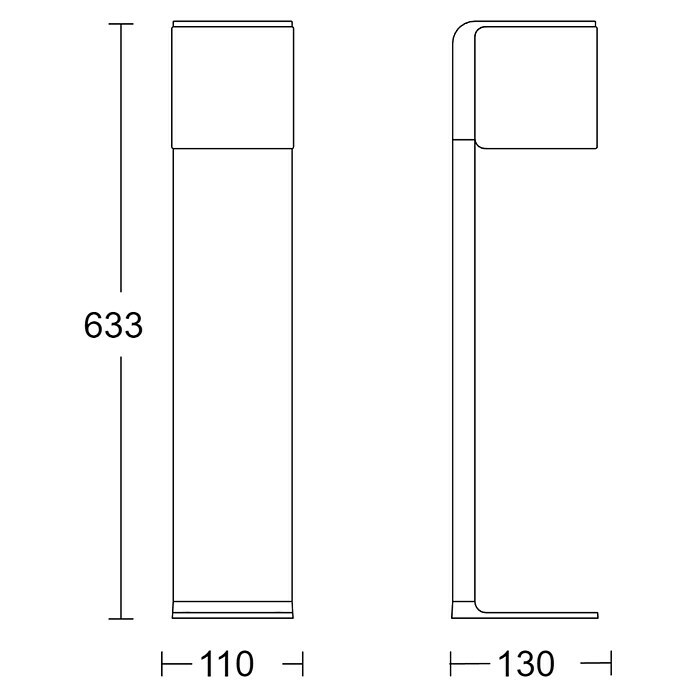 13,2 B x Steinel 11 | LED-Sensor-Außenwegeleuchte anthrazit GL x cm) x 80 63,25 BAUHAUS (Anthrazit, L H: SC x