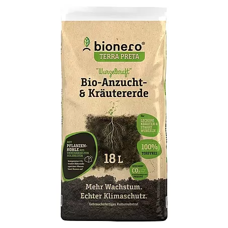 bionero Terra Preta Aussaat- & Kräutererde Wurzelkraft