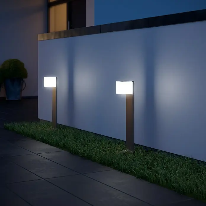 Steinel LED-Sensor-Außenwegeleuchte GL 80 SC anthrazitAnthrazit, L x B x H: 13,2 x 11 x 63,25 cm Mood Shot