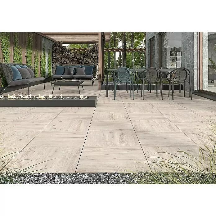 Terrassenfliese Garden Lightbrown 2.0 - 59,7 x 59,7 x 2 cm, Hellbraun, Matt - Stimmungsaufnahme