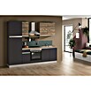Marinelli Cucine Vormontierte Küchenzeile Ametista (Breite: 250 cm, Anthrazit/Nuss, Mit Elektrogeräten, Spüle links) | BAUHAUS