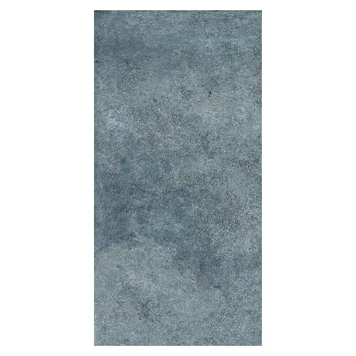 Feinsteinzeugfliese Blue Ocean - 59,7 x 119,7 cm, Blau, Matt - Nahaufnahme einer blaugrauen Betontextur mit subtilen Mustern, ideal für Hintergründe oder Designelemente.