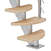 Dolle Mittelholmtreppe Berlin (Breite: 64 cm, Variabel, Perlgrau, Farbe Stufen: Buche Natur, Geschosshöhe: 259 cm - 315 cm) | BAUHAUS