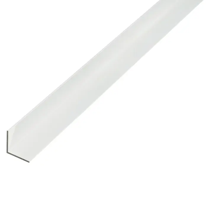 Alberts Perfil angular - 2.600 x 25 x 25 mm, Espesor: 1,5 mm, Plateado - Perfil angular recto de plástico blanco, útil para diversos proyectos de construcción y renovación.