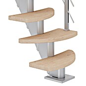 Dolle Mittelholmtreppe Berlin (Breite: 64 cm, Variabel, Perlgrau, Farbe Stufen: Eiche Weiß, Geschosshöhe: 222 cm - 270 cm) | BAUHAUS