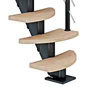 Dolle Mittelholmtreppe Berlin (Breite: 64 cm, Variabel, Anthrazitgrau, Farbe Stufen: Eiche Weiß, Geschosshöhe: 222 cm - 270 cm) | BAUHAUS