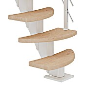 Dolle Mittelholmtreppe Berlin (Breite: 64 cm, Variabel, Weiß, Farbe Stufen: Eiche Weiß, Geschosshöhe: 222 cm - 270 cm) | BAUHAUS