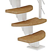 Dolle Mittelholmtreppe Berlin (Breite: 64 cm, Variabel, Weiß, Farbe Stufen: Eiche Natur, Geschosshöhe: 222 cm - 270 cm) | BAUHAUS