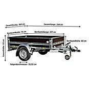 Stema Anhänger WOODOXX 1000 (Nutzlast: 792 kg, Einachser, Kasteninnenmaß: 201 x 115 x 40 cm, Gebremst)