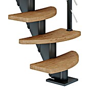 Dolle Mittelholmtreppe Berlin (Breite: 64 cm, Variabel, Anthrazitgrau, Farbe Stufen: Eiche Natur, Geschosshöhe: 259 cm - 315 cm) | BAUHAUS