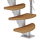 Dolle Mittelholmtreppe Berlin (Breite: 64 cm, Variabel, Perlgrau, Farbe Stufen: Eiche Natur, Geschosshöhe: 222 cm - 270 cm) | BAUHAUS