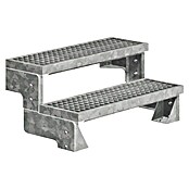 Dolle Buitentrap Gardentop (Roostertreden, Zonder leuningen, Breedte: 100 cm, Aantal treden: 2 st., Verdiepingshoogte: 36 cm - 44 cm) | BAUHAUS