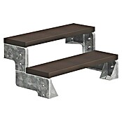 Dolle Buitentrap Gardentop (Trimax treden, Donkerbruin, Zonder leuning, Breedte: 100 cm, Aantal treden: 2 st., Verdiepingshoogte: 36 cm - 44 cm) | BAUHAUS