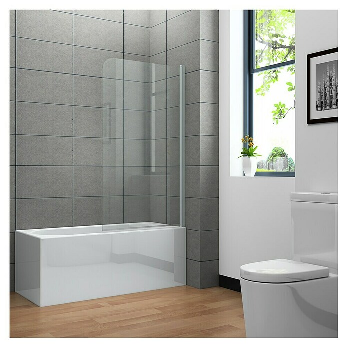 Paravan za kad Clear  (Š x V: 75 x 130 cm, 1 kos, Bele barve) | 3664 - Badewannenspritzschutz/Faltwand | DADB - Duschabtrennungen | DAD - Badausstattung | DA - Badausstattung/Bäderwelt | D - Sanitär | BAUHAUS