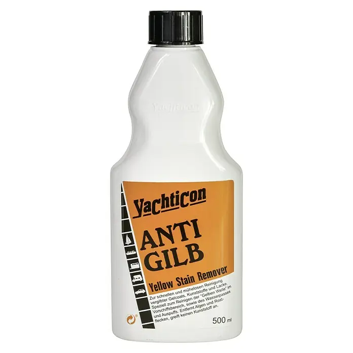 Yachticon Gelcoat Reiniger Anti-Gilb - Gel, 500 ml - Yachticon Anti Gilb Gelbstoffentferner für Boote, Wohnmobile und Autos. Reinigt schnell und mühelos vergilbte Gelcoats, Kunststoffe und Lacke.