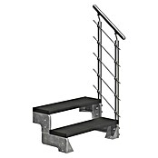Dolle Buitentrap Gardentop (Trimax-treden, Antraciet, Roestvrijstalen stangen, Breedte: 100 cm, Aantal treden: 2 st., Verdiepingshoogte: 36 cm - 44 cm) | BAUHAUS