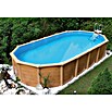 KWAD Stahlwand-Pool Premium All Inklusive Oval (L x B x H: 610 x 370 x 132 cm, Holzoptik, 28 000 l, Mit Edelstahlleiter) | BAUHAUS
